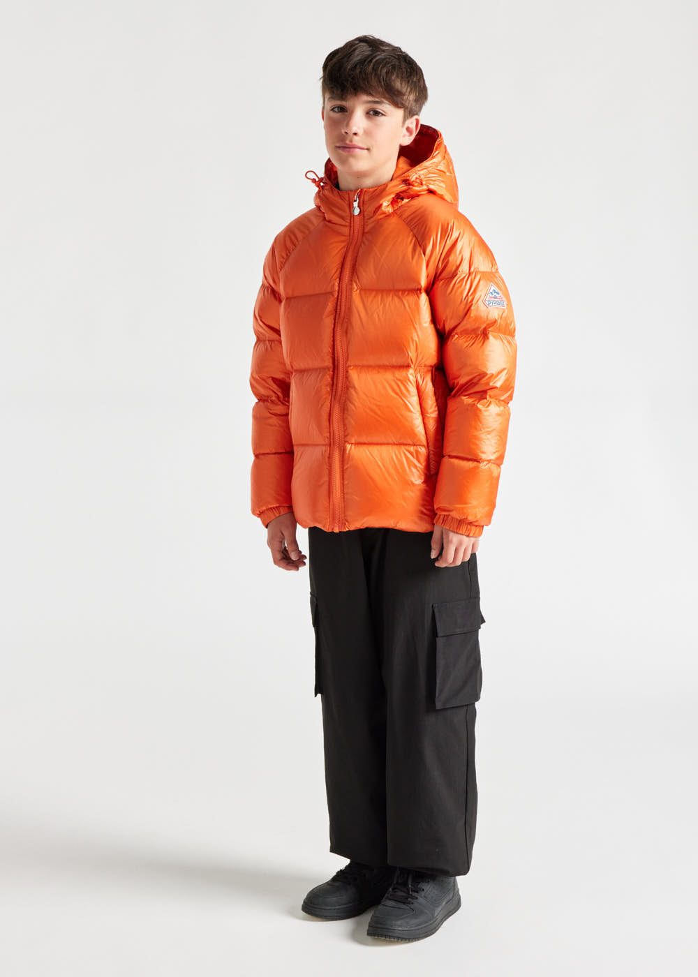 Kids' Pyrenex Sten hooded down jacket clementine-1