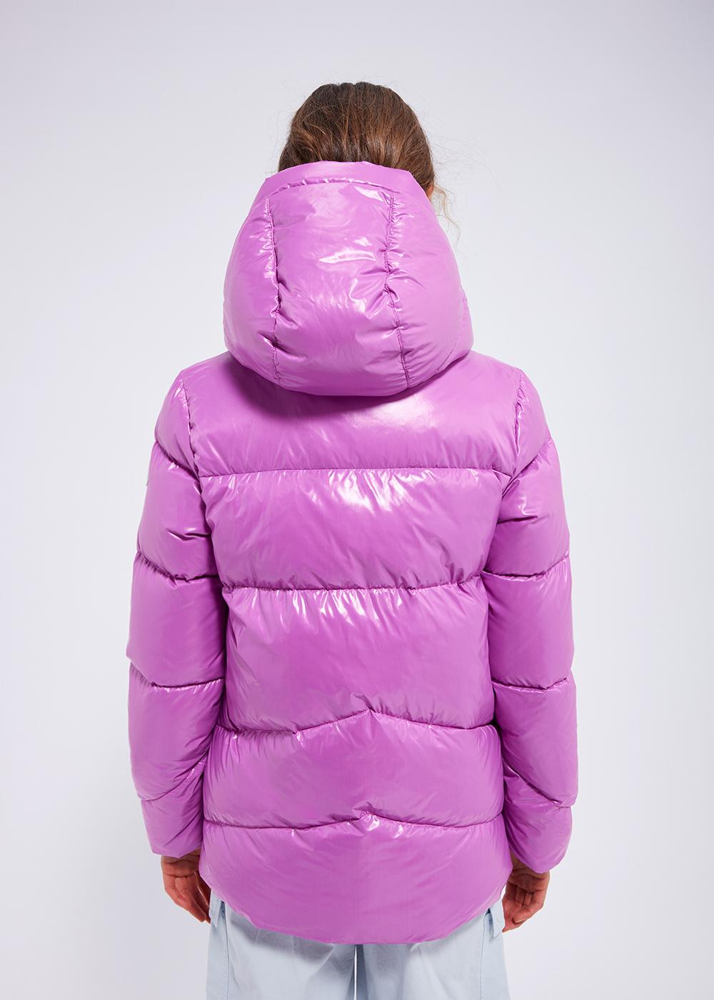 Pyrenex Galactic glänzende Daunenjacke für Damen mit Kapuze Fuchsia-5