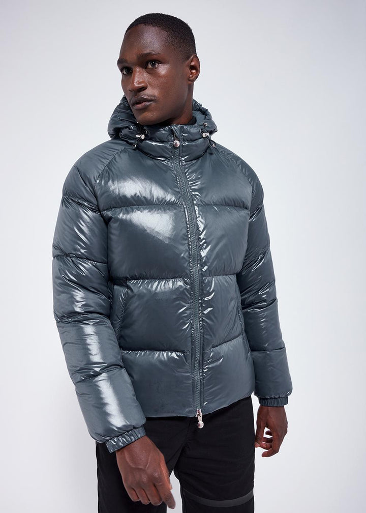 Pyrenex Sten Dark Slate Unisex-Daunenjacke mit Kapuze