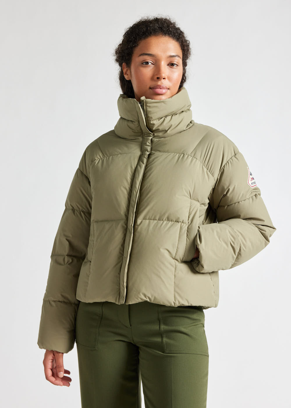 Women's Pyrenex Harmonie Crop short down jacket mermaid-2