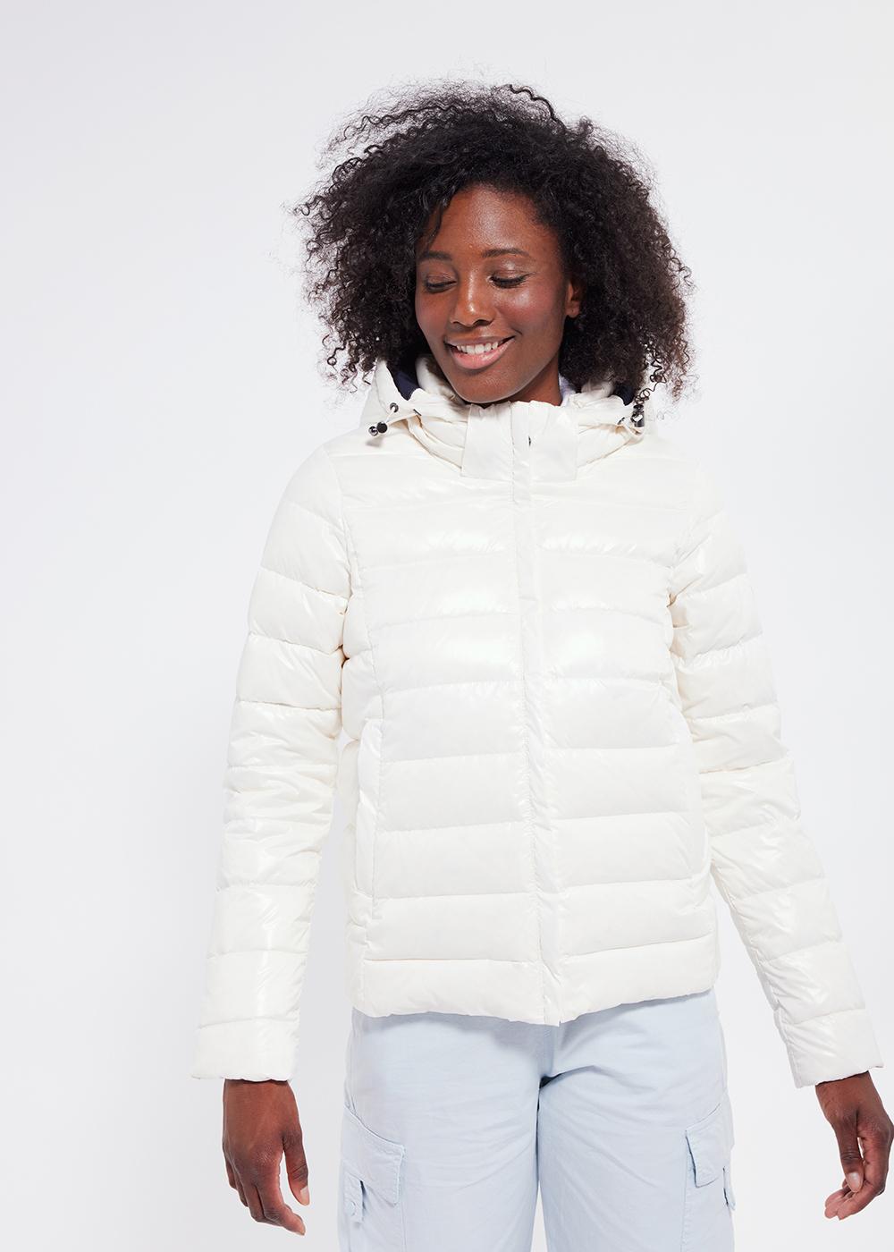 Women's Pyrenex Spoutnic Shiny hooded down jacket milk