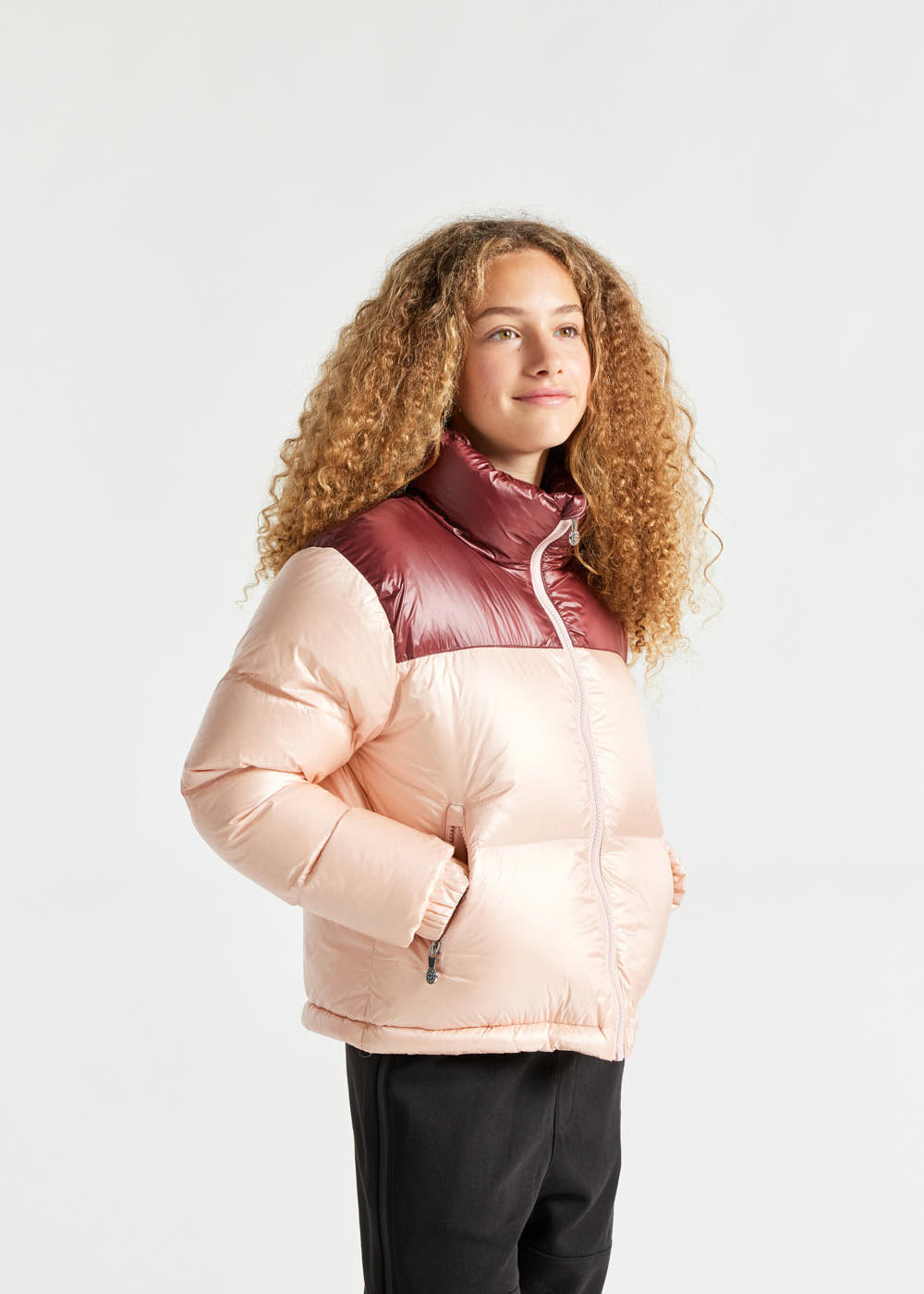 Glänzende Daunenjacke für Mädchen Pyrenex Goldin Peach Whip-3