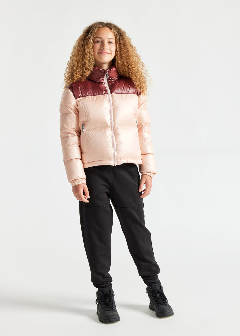 Glänzende Daunenjacke für Mädchen Pyrenex Goldin Peach Whip-1