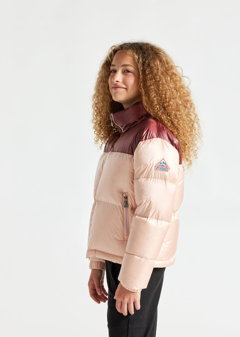 Glänzende Daunenjacke für Mädchen Pyrenex Goldin Peach Whip-4