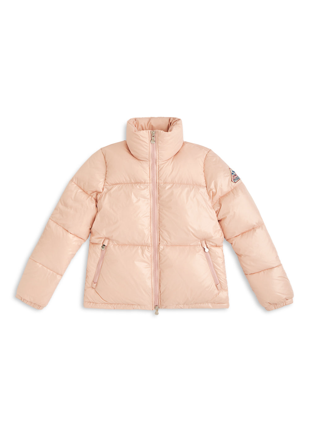 Kurze, glänzende Daunenjacke für Damen Pyrenex Goldin Peach Whip-5