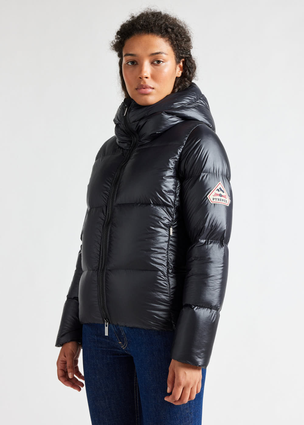 Women's Pyrenex Karla warm hooded down jacket black-1