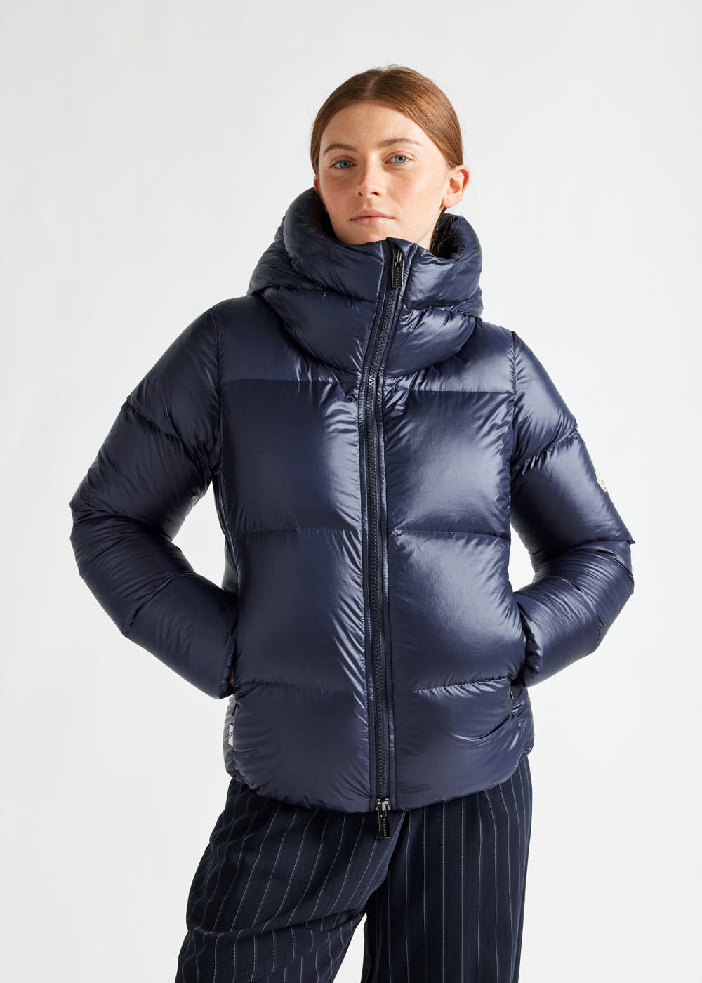 Women's Pyrenex Karla warm hooded down jacket amiral-1