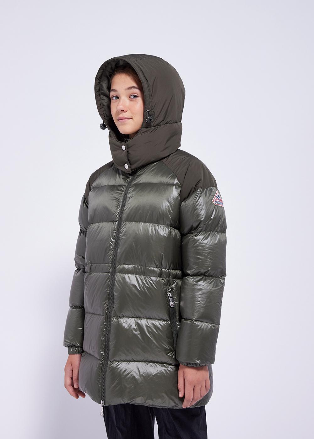 Fusion girl down jacket deep-khaki-1