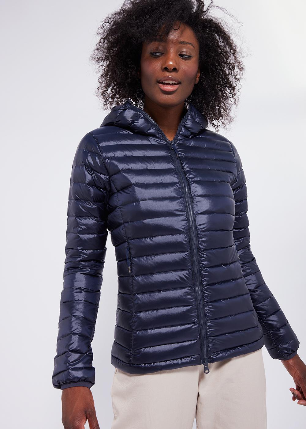 Masha Hooded light down jacket deep-ink