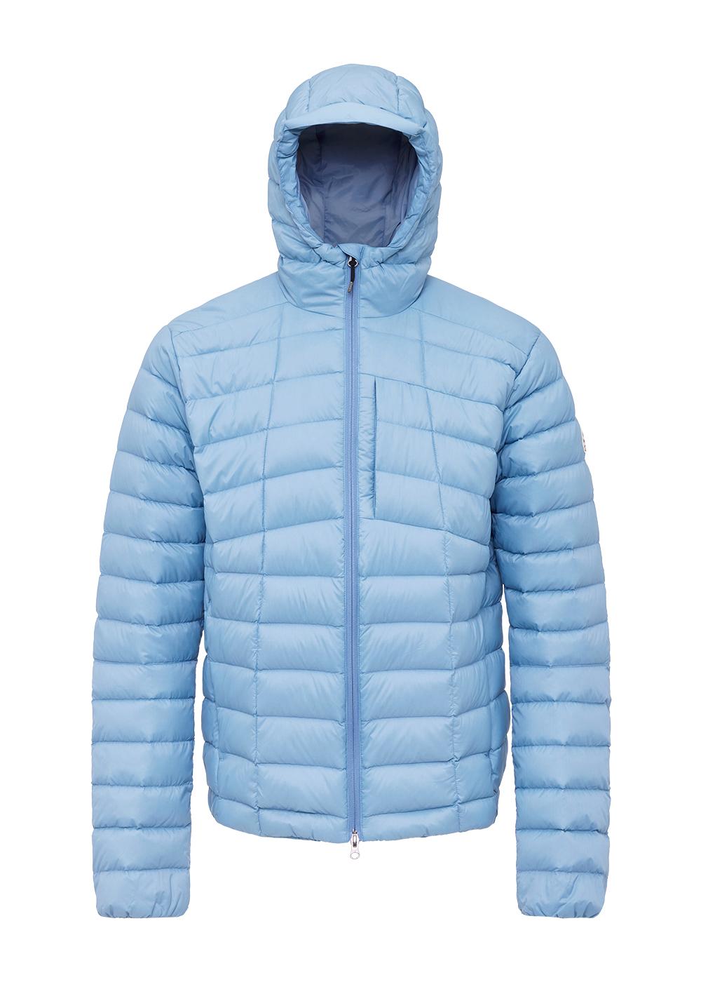 Men's Pyrenex Zenith lighweight and packable hooded down jacket dusty blue-7