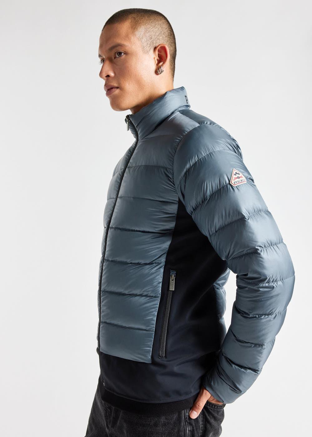 Men s Pyrenex Flow lighweight bi fabric down jacket dark slate