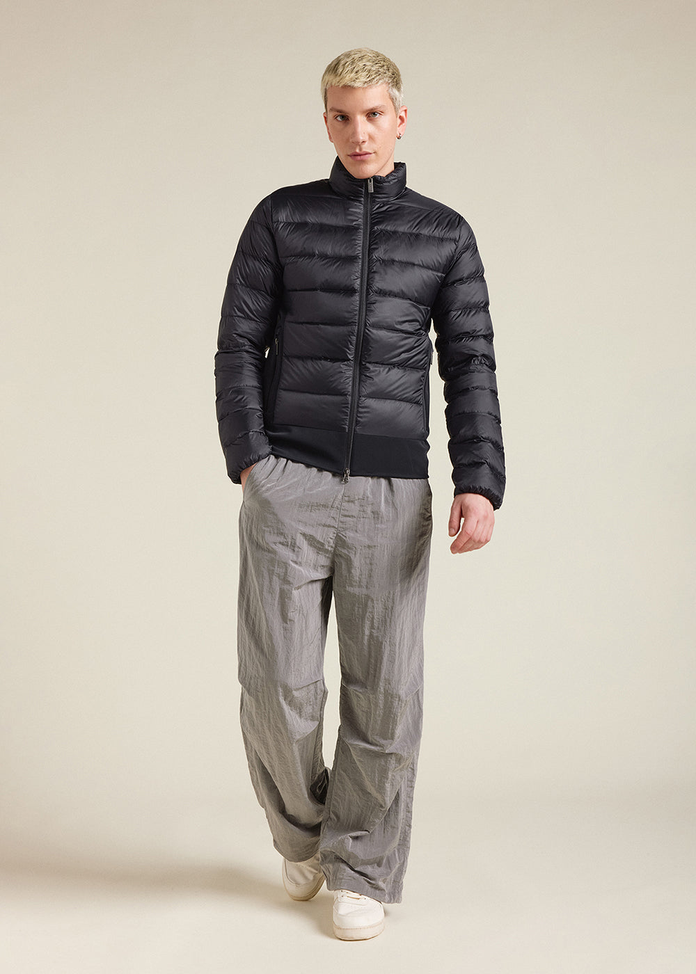 Men's Pyrenex Flow lighweight bi-fabric down jacket black-1