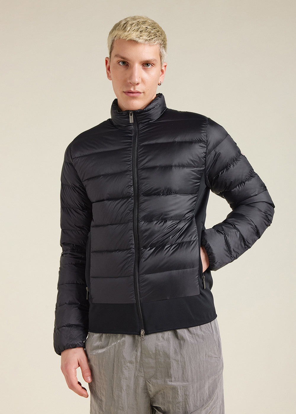 Men's Pyrenex Flow lighweight bi-fabric down jacket black-2