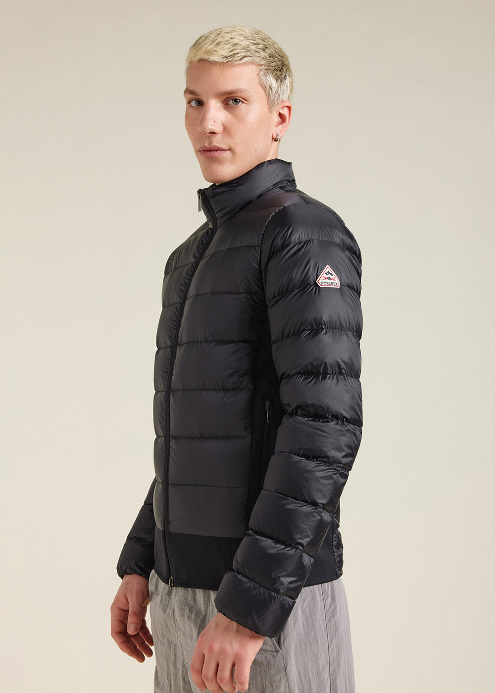 Men's Pyrenex Flow lighweight bi-fabric down jacket black-3