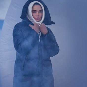 women's long down jacket made in france