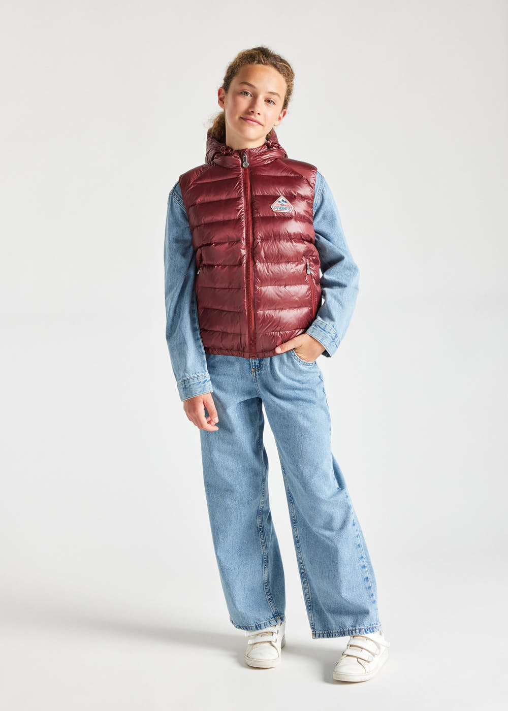 Kids' Pyrenex Cheslin hooded down vest syrah-5