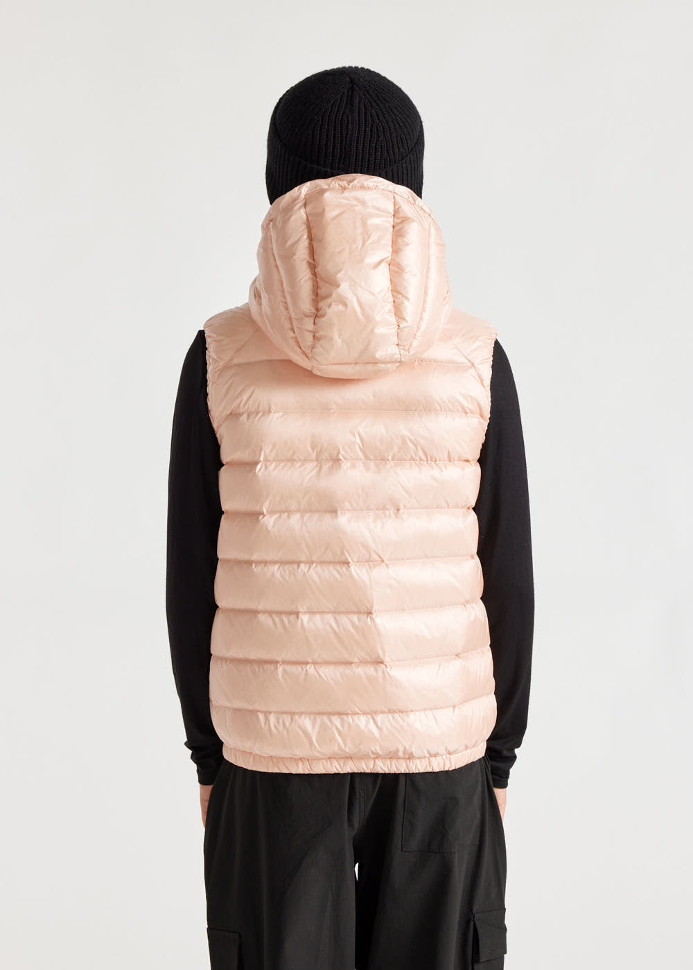 Kids' Pyrenex Cheslin hooded down vest peach-whip-9