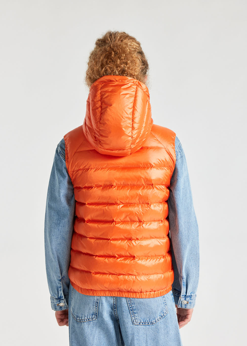 Kids' Pyrenex Cheslin hooded down vest clementine-9