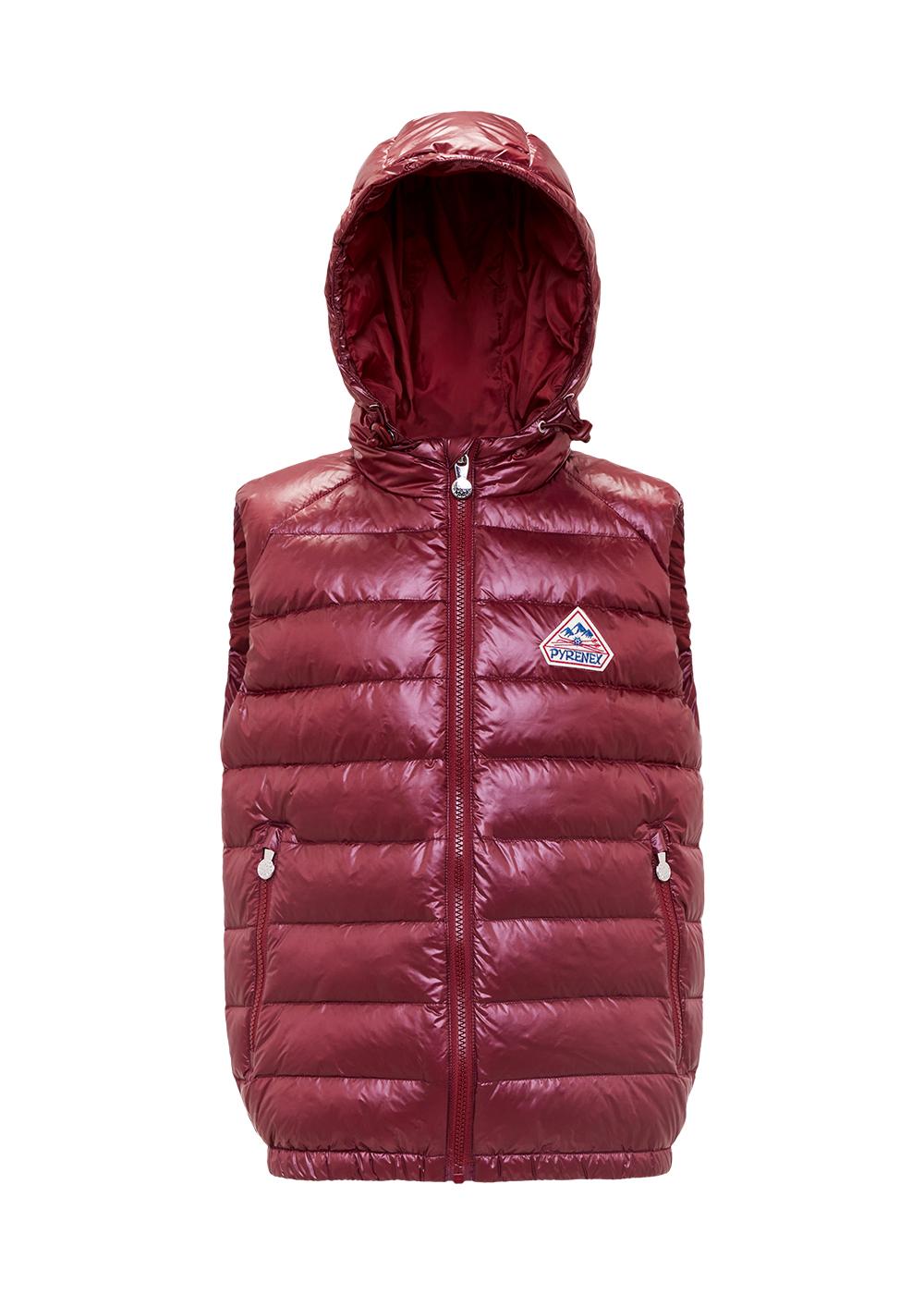 Kids' Pyrenex Cheslin hooded down vest syrah-9