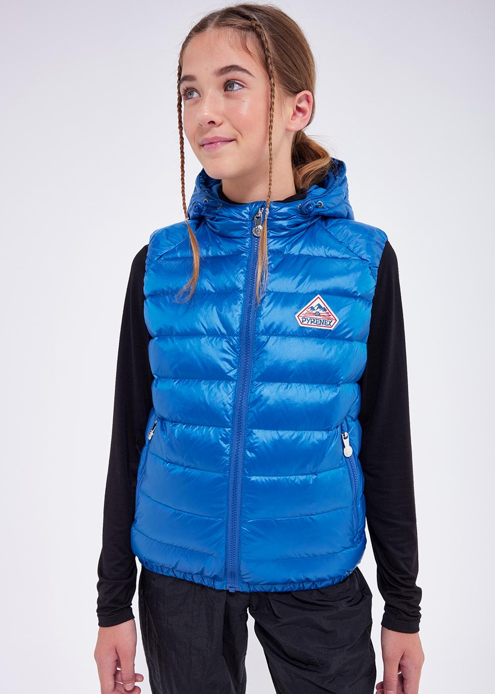 Kids' Pyrenex Cheslin hooded down vest adriatic