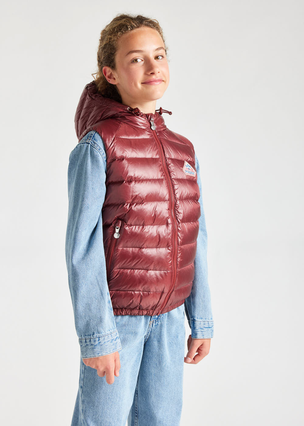 Kids' Pyrenex Cheslin hooded down vest syrah-7