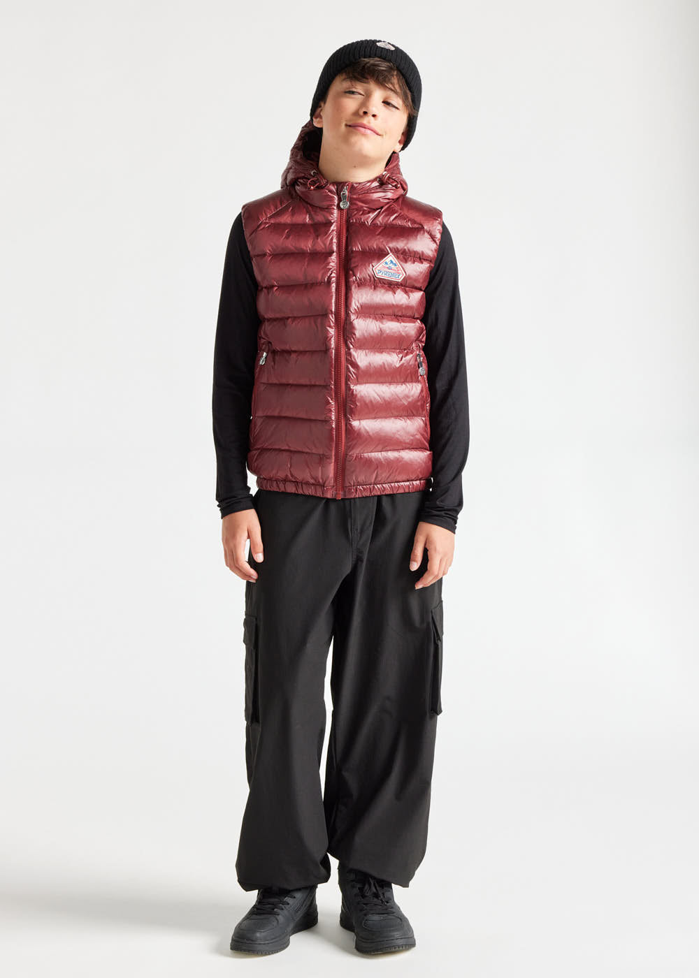 Kids' Pyrenex Cheslin hooded down vest syrah-1