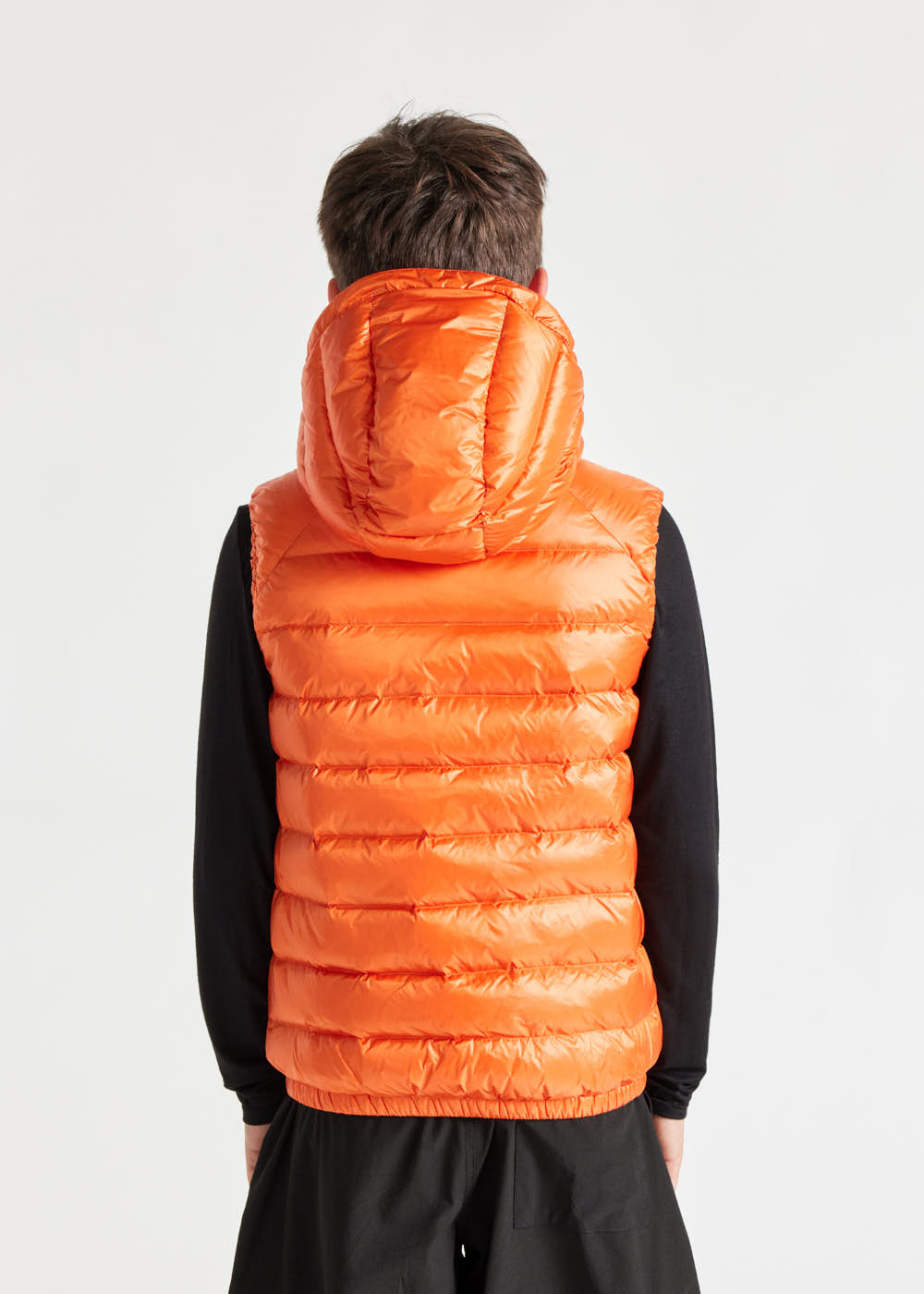 Kids' Pyrenex Cheslin hooded down vest clementine-4