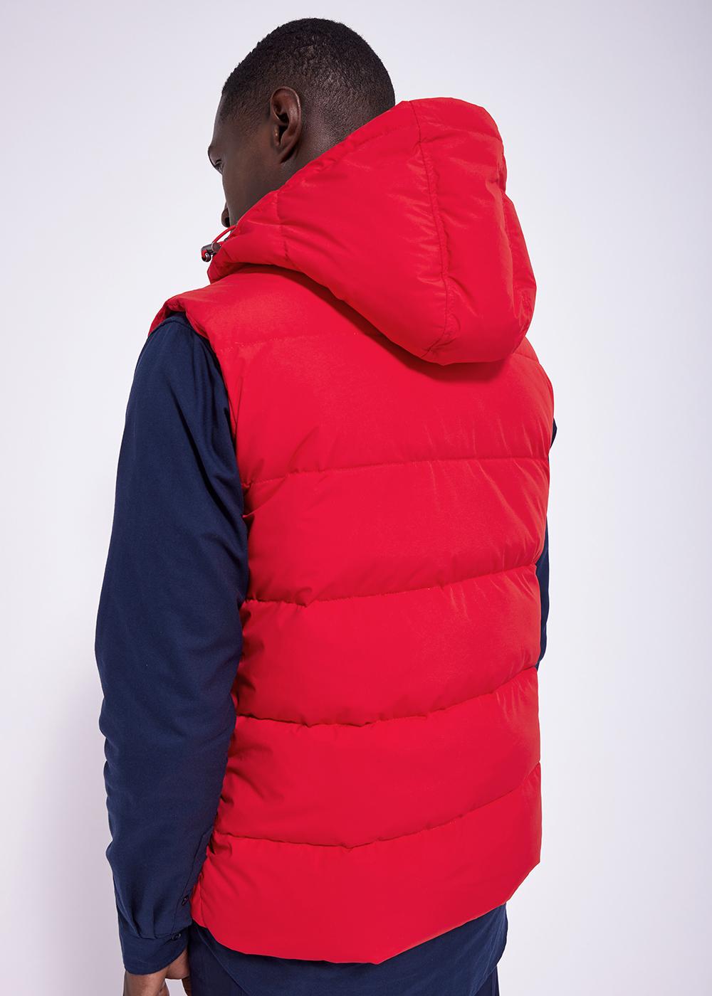 Pyrenex Spoutnic down vest with removable hood chineese-red