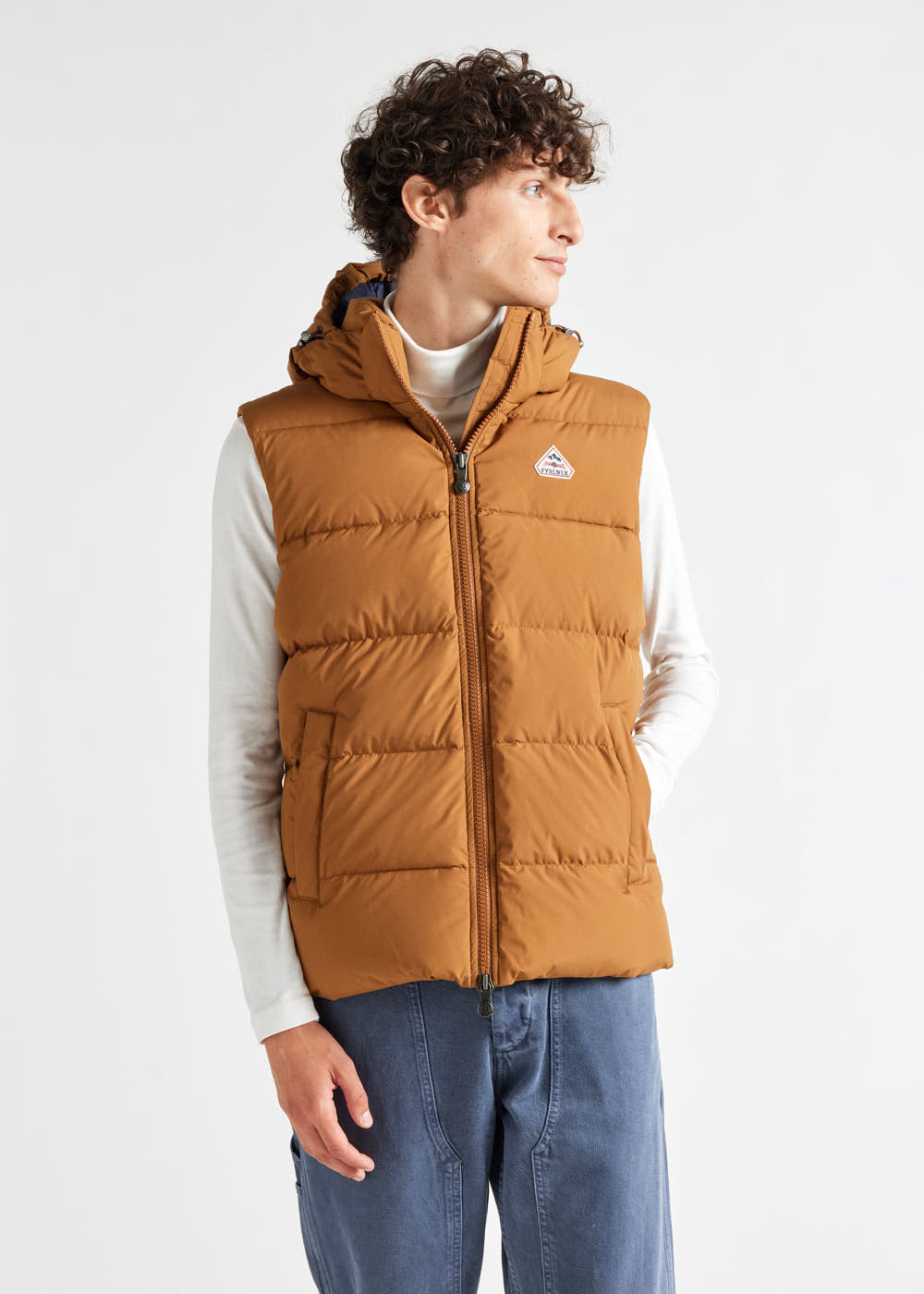 Pyrenex Spoutnic down vest with removable hood terra-2