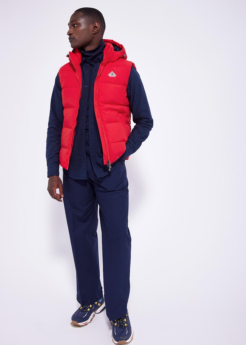 Pyrenex Spoutnic down vest with removable hood chineese-red