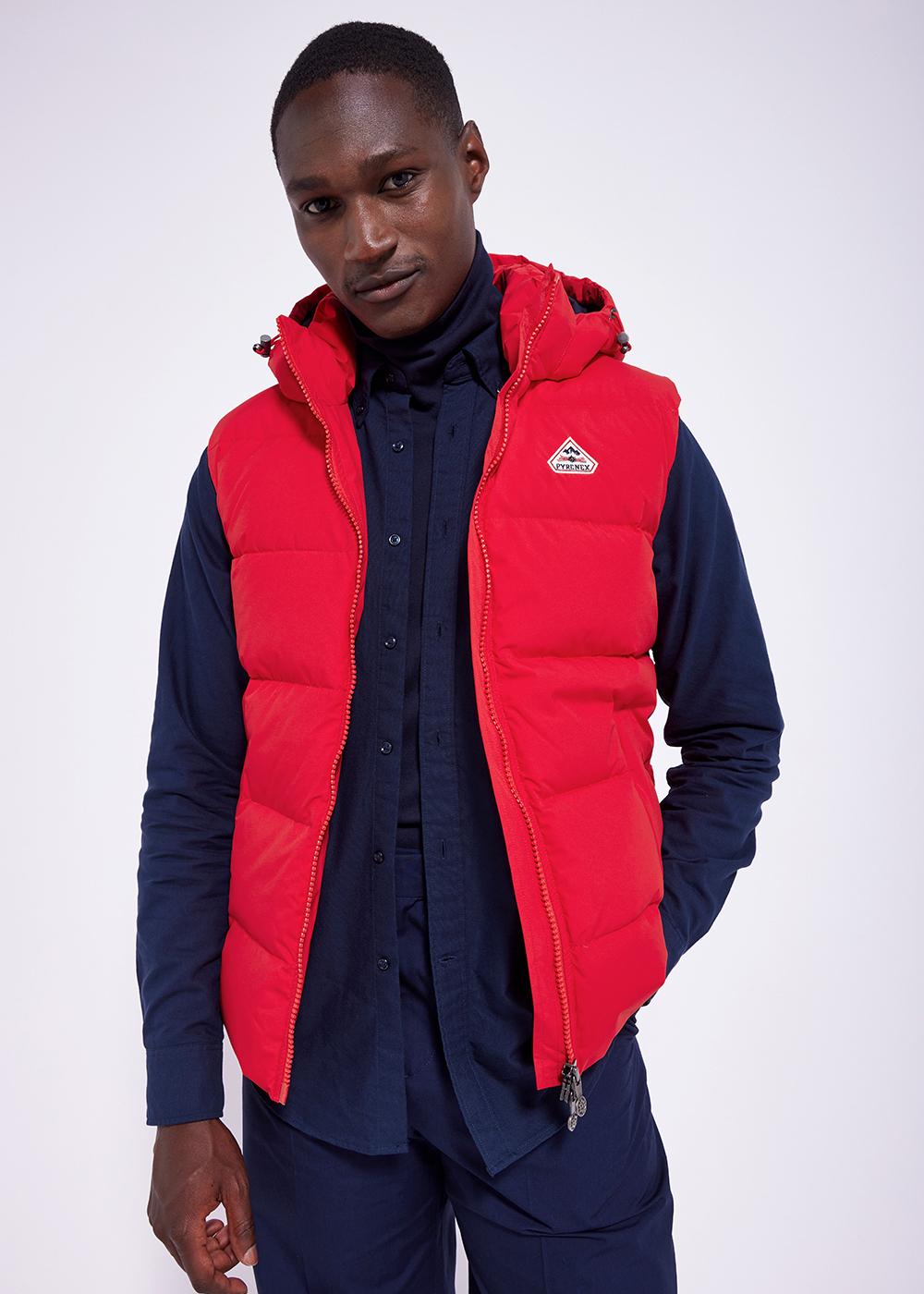 Pyrenex Spoutnic down vest with removable hood chineese-red-2