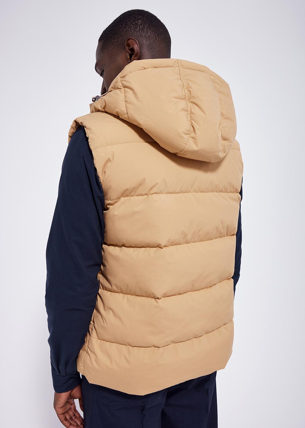 Pyrenex Spoutnic down vest with removable hood iced-coffee