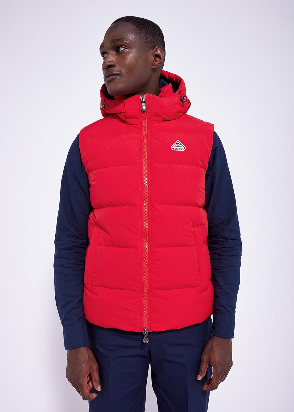 Pyrenex Spoutnic down vest with removable hood chineese-red-1