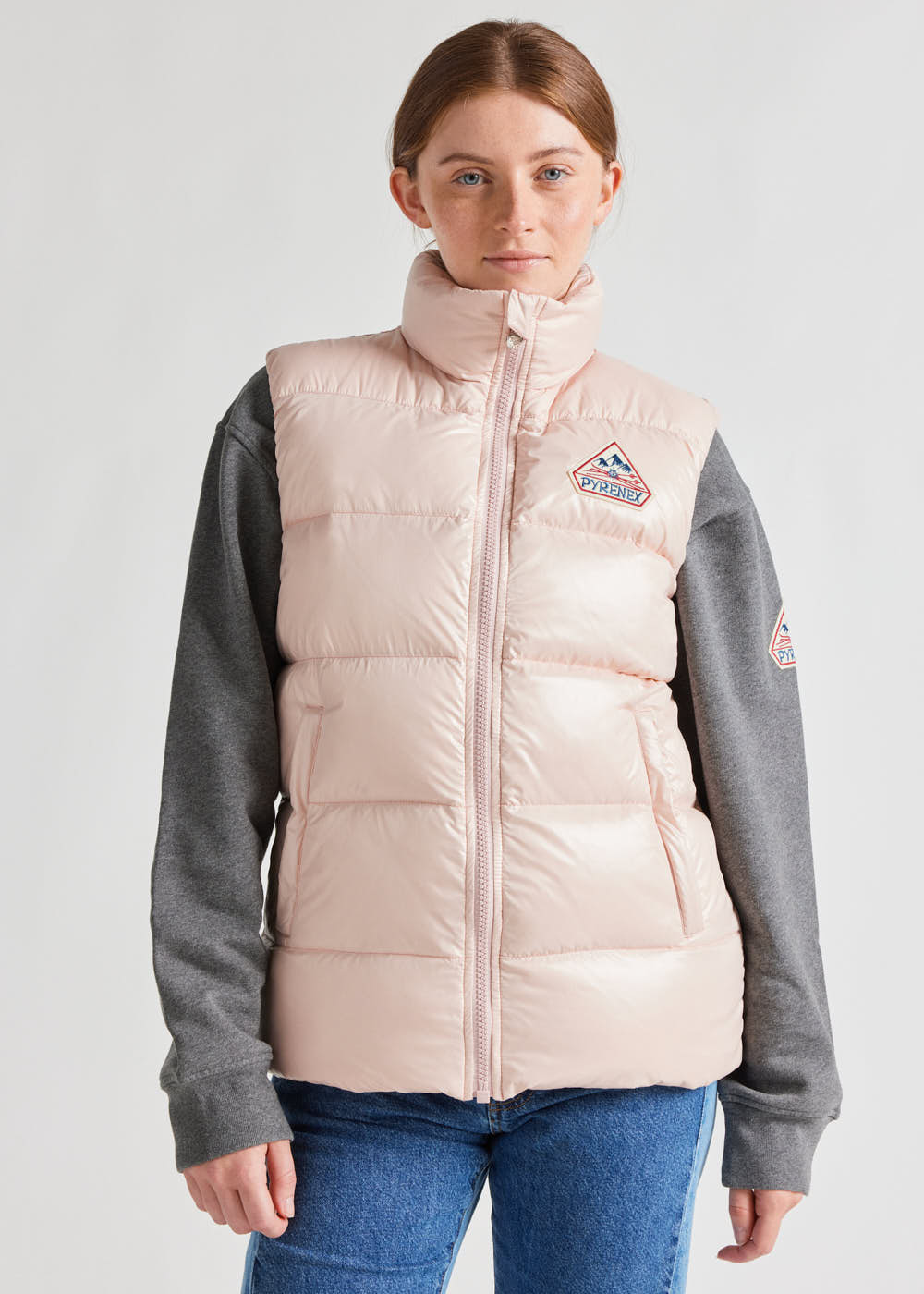 Pyrenex John unisex sleeveless down jacket peach-whip-1