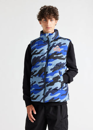 Chaleco acolchado sin mangas unisex Pyrenex John de camuflaje Camo blue print