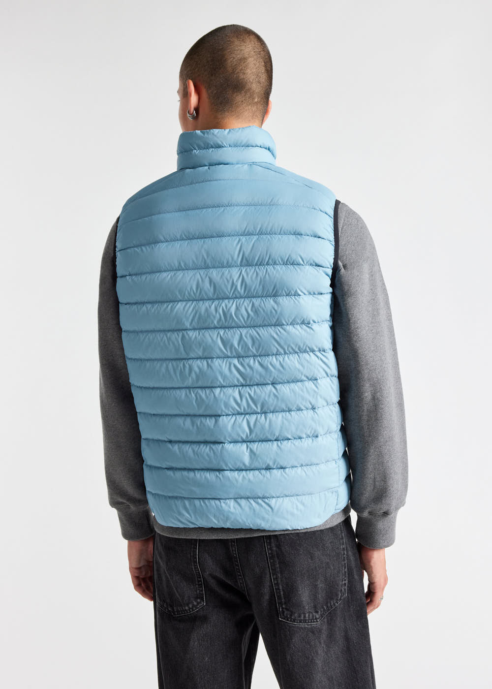 Men's Pyrenex Zenith lighweight and packable down vest dusty blue-4