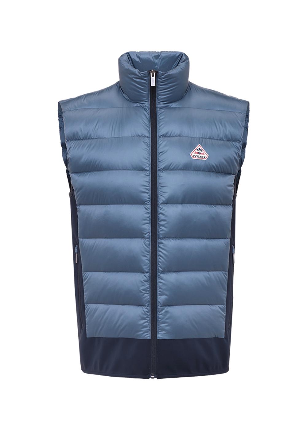 Men's Pyrenex Drift bi-fabric down gilet dark slate-5