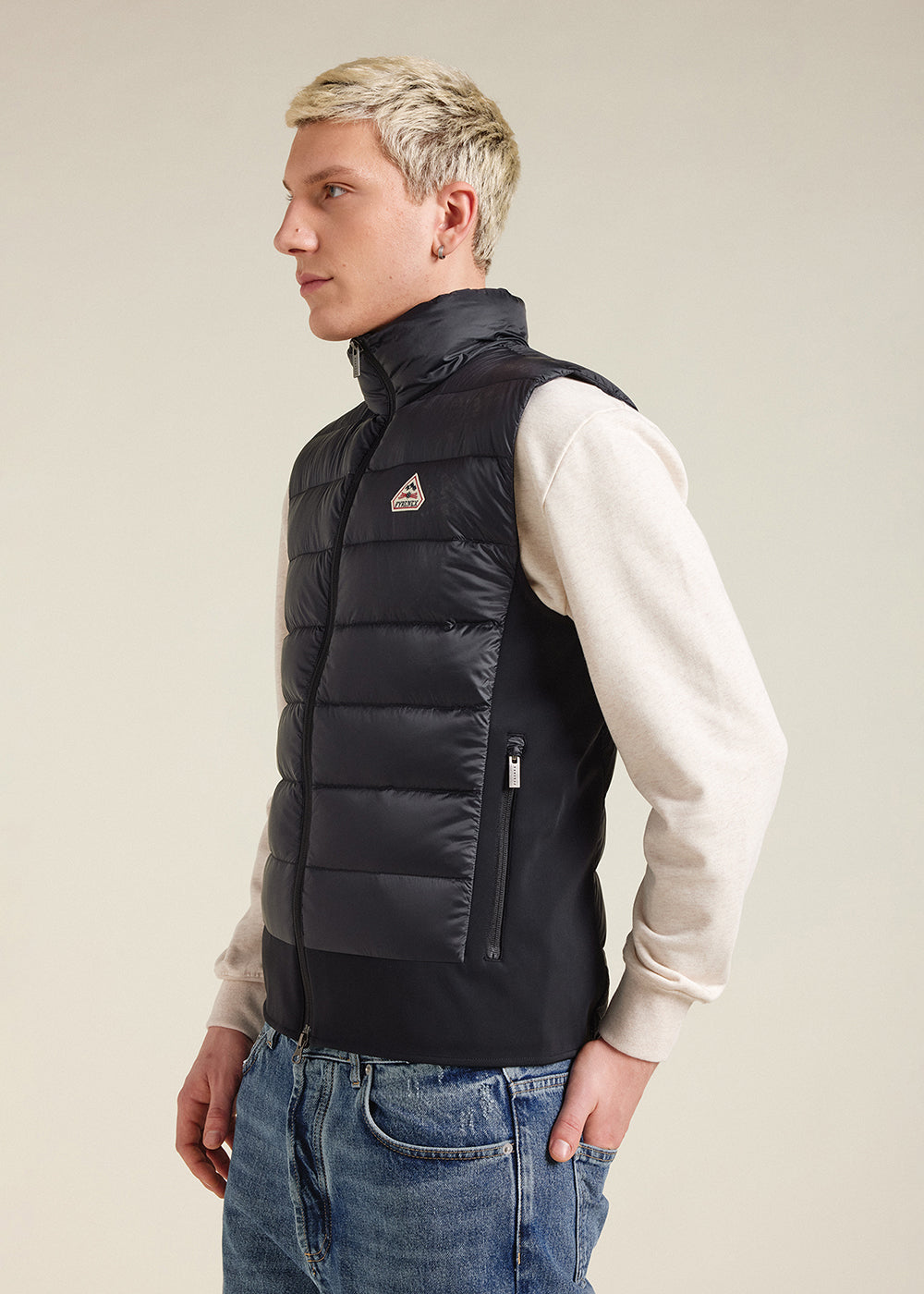 Men's Pyrenex Drift bi-fabric down gilet black-3