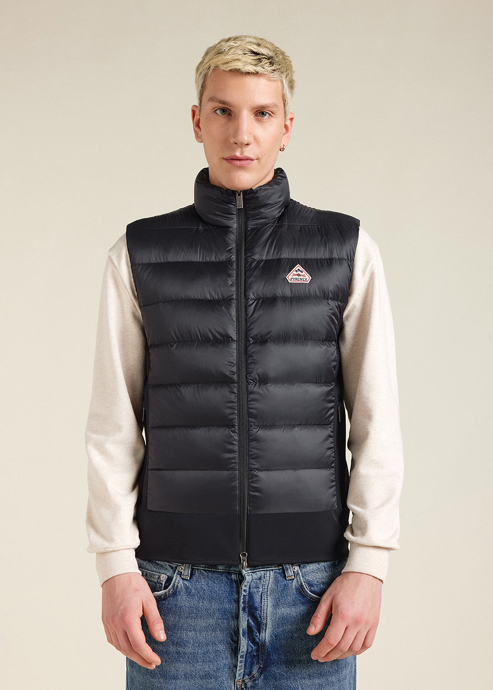 Men's Pyrenex Drift bi-fabric down gilet black-1