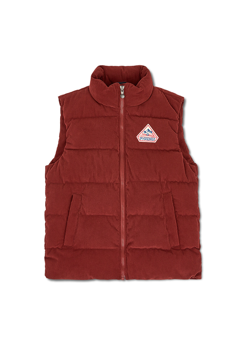 Pyrenex John unisex down vest in ribbed velvet syrah-7