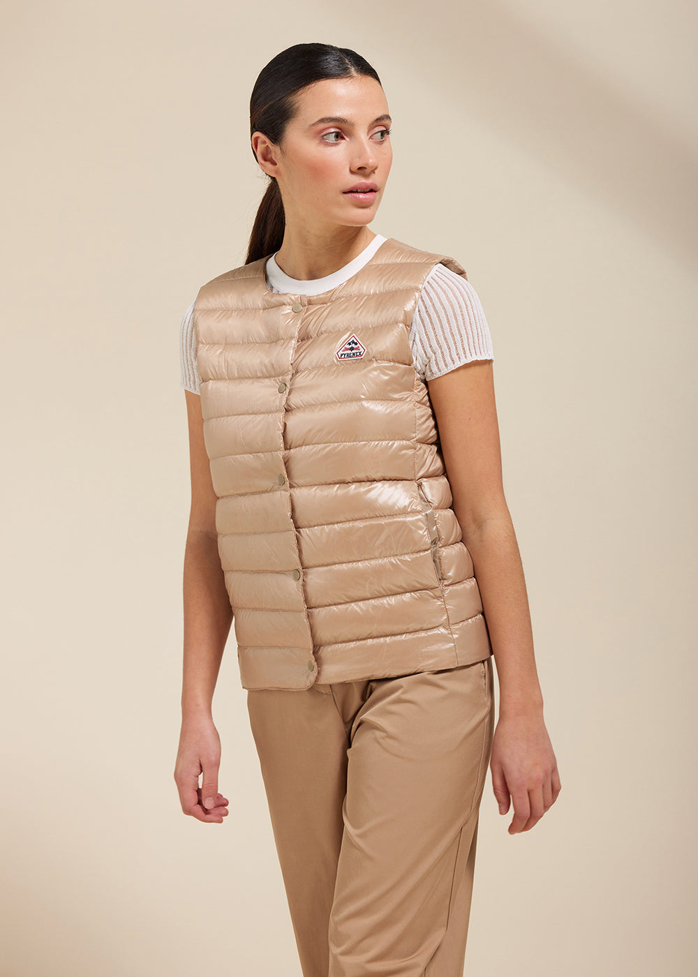 Ilaria women down vest cuban sand-4