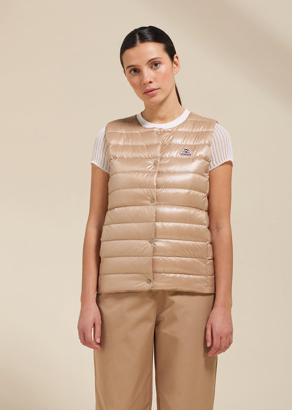 Ilaria women down vest cuban sand-2