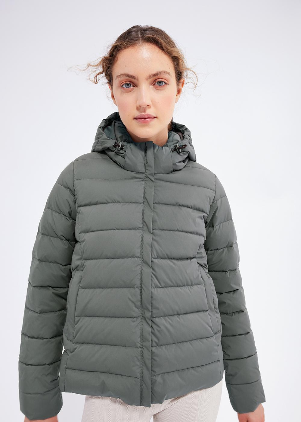 Pyrenex Spoutnic Damen-Daunenjacke mit abnehmbarer Kapuze. Tiefes Khaki-5