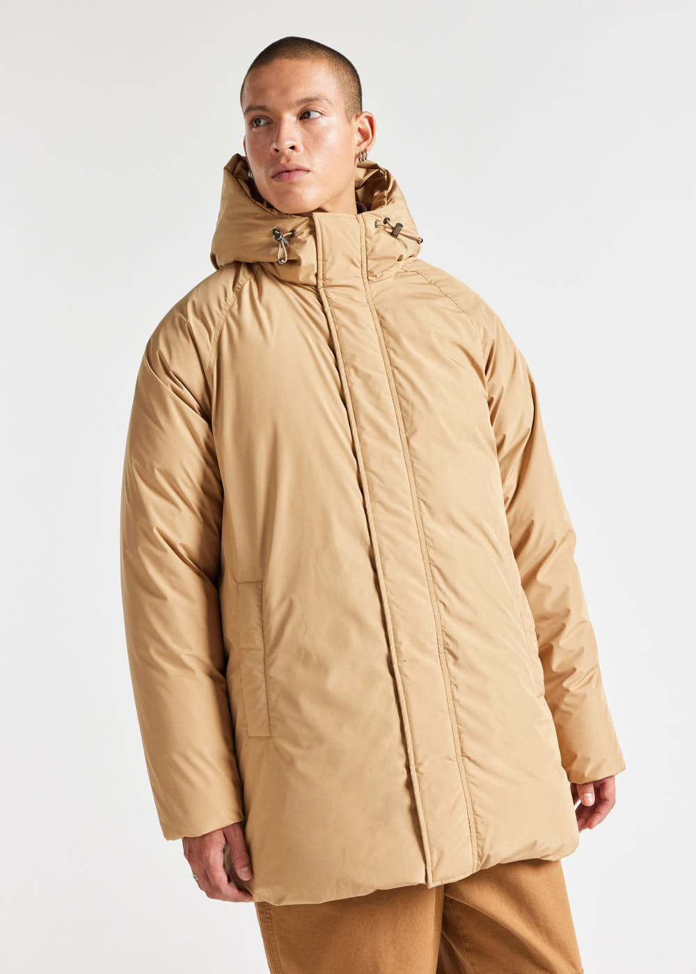 Men's Pyrenex Spark hooded warm down parka iced-coffee-3