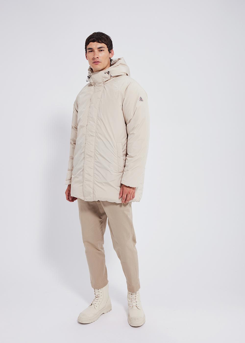 Pyrenex Spark Herren-Kapuzenparka aus natürlichen Daunen, braunem Reis-1