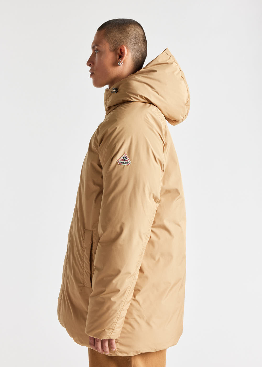 Parka à capuche homme Pyrenex Spark en duvet naturel Iced coffee-4