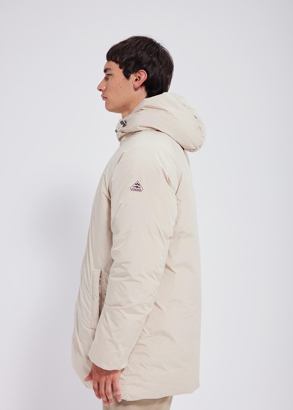 Men's Pyrenex Spark hooded warm down parka brown-rice