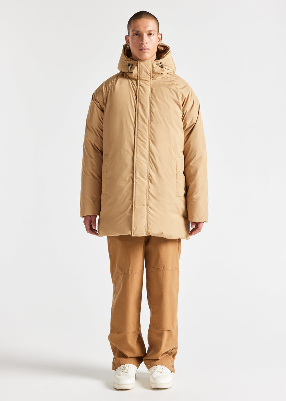 Parka à capuche homme Pyrenex Spark en duvet naturel Iced coffee-1