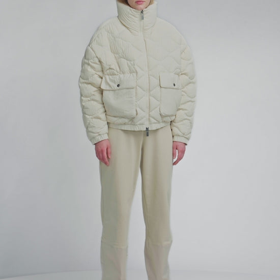 Doudoune courte bomber Pyrenex Enola blanche crème