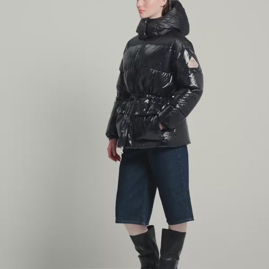 Doudoune brillante à capuche femme Pyrenex Alexa noire